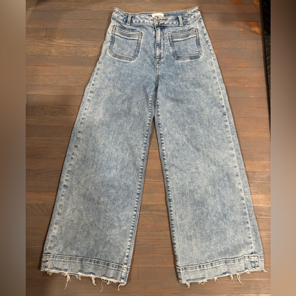 867. Ceros SCW2234 High Rise Wide Leg Jeans Light Wash